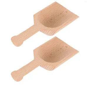 ディナーウェアセット2 PCSスプーンミルクパウダースクープ木製小さじ塩スプーン実用的な葉