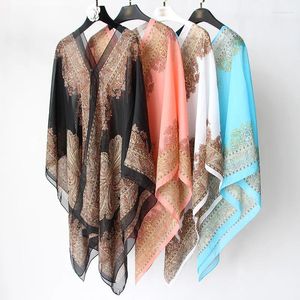 Scarves 20 Colors Women Scarf Shawl Poncho Printed Sunscreen Sun Protection Beach Bikini Cover Soft Comfortable