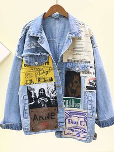 Jaquetas masculinas vintage manga completa padrão grande tamanho preto denim tendência casaco outono jeans