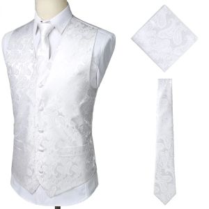 VESTS MENS VIT PAISLEY Floral Jacquard Wedding Dress Vest Slits Square Party Dinner Tuxedo Waistcoat Suit Vest Set Gilet Homme