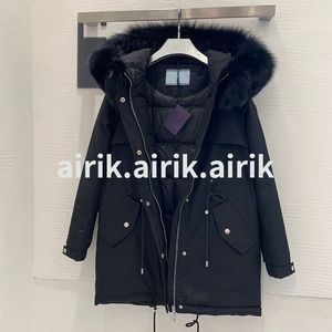 Waschbärpelzmantel mit Reißverschluss, schwarz, Winter, britischer Stil, Herren-Daunenjacke, Kapuze, klassisch, warm halten, dicker Parka für Herren