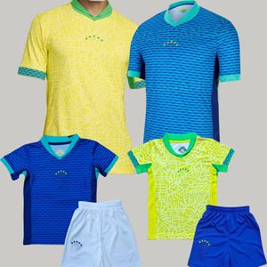 2024 Jerseys de futebol do Brasil Camiseta de Futbol Paqueta Raphinha Camisa de futebol Marquinhos Vini Jr Brasil Richarlison Homem Crianças Mulher Neymar Maillots