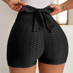 Kvinnors shorts Bow Tie Home Yoga Women Push Up Sexy Bulift Mini Short Pants Booty Gym Clothes Summer Mujer Sport Cortos