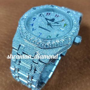 아이스 아웃 VVS Moissanite Diamond Luxury Watch 자동 힙합 흉상 아래로 남성용 유니티즈 워치 시계