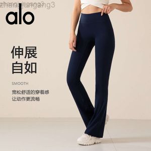 Tasarımcı Alos Al Yoga Aloyoga Bell Pants Kadın Çıplak Fit Sıkı Kalça Asansör T-Line Fitness Pantolon Sıkı Elastik Yüksek Bel Spor Korumanları