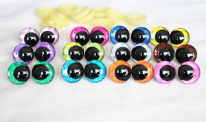 10Prairs Design 12mm 14 16 18 20 25 30mm Cartoon 3D Glitter Toy Safety Eyes Doll Pupil Eyes with Hard Washer -D12 240305