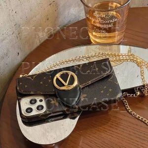 Beautiful Designer Crossbody Card Slots Phone Cases for iPhone 15 14 13 12 11 Pro Max Hi Quality Purse 18 17 16 15pro 14pro 13pro 12pro Luxury Leather Case with Logo Box