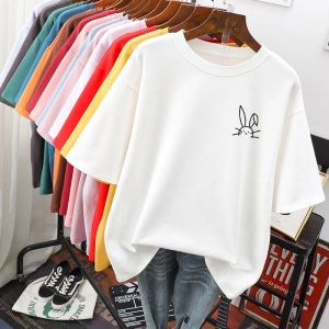Tops EBAIHUI 100 Cotton L5XL Plus Size T Shirt Cartoon Print Tshirt Short Sleeve Women's Top Summer Kawaii Couple O Neck T Shirts