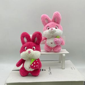 2024 High-looking strawberry bunny pendant street stall doll doll wholesale catch machine doll cartoon keychain plush toy