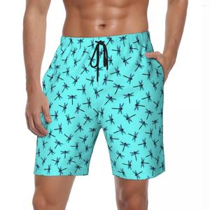 Mente shorts moda de banho de banho vintage Dragonfly Board Summer Animal Print Classic Beach Men personalizada Running Swim Falt Fellows