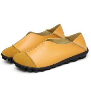 Schuhe Frauen 2021 Lederschuhe Moccasins Mutterlaafer weiche Wohnungen lässig weibliche Fahrballschuhe bequeme Oma Schuhe