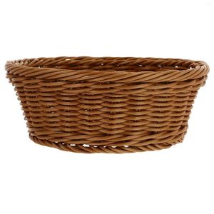 Set di stoviglie Rotondo Cesto in rattan Decorazione Stoccaggio Tessuto da picnic Pane decorativo semplice Pp Tessitura artigianale per uso domestico