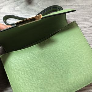 18cm designer purse luxury Shoulder Bag Fashionable women handbag epsom Leather handmade stitching pink green many colors fast delivery