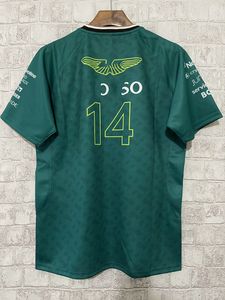 Sommergrün 2024 neuer F1-Rennwagen Aston Martin Racing Team Edition Rennanzug kurzärmeliges alonso grünes Hemd T-Shirts Übergroße Jersey-Fahrer-Poloshirts