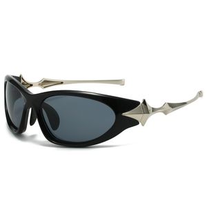 Óculos de sol retângulo feminino masculino y2k esportes estrela óculos de sol luxo estrela preto retro punk 2000 óculos tons uv400