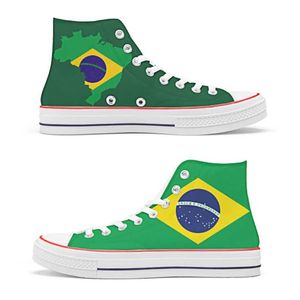 HBP Dropshipping senza marchio Brasile Sneakers personalizzate Scarpe casual Donna Scarpe di tela alte Sneaker con bandiera del Brasile