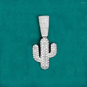 Kolye Kolye Bling Cactus, Erkekler ve Kadınlar İçin 4 mm genişliğinde halat zinciri ile eşleştirilmiştir.