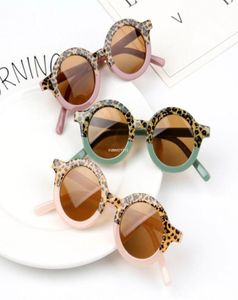 Kids Sunglasses 2021 new girls leopard Patchwork round sunglasses children Uv Protective Eyewear Fashion girls cool beach glasses 8250126