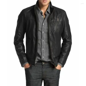 Men's Jackets Leather Jacket Real Lambskin Bomber Biker Men