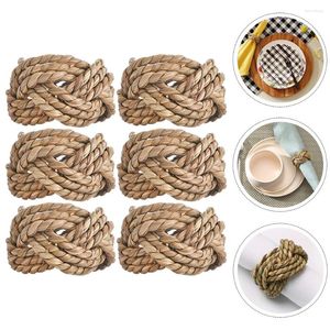 Pano de mesa 6 peças para tecer anéis de guardanapo tecidos suportes de banquete para mesas festival de palha