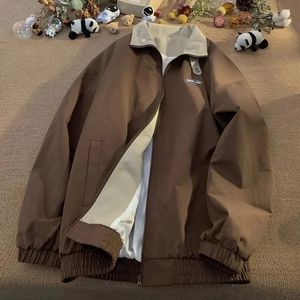 Jesienna kurtka wiatroodporna Mężczyźni Vintage worka worka moda Koreańska odzież uliczna ubrania odzieży wierzcha Tops Mężczyzna 240311