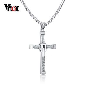 VNOX 316L Rostfritt stål Cross Necklace Pendant Fast and the Furious 8 toppkvalitet för Good Taste Manlig gåva 240313