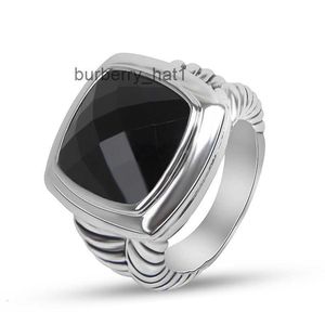 Anel solitário para mulheres e homens 14mm imitação de ônix preto anel elegante e chique twsit design brilhante joia