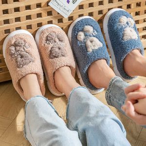 HBP Non-Brand HBP Non-Brand New Design Slippers Women Home Indoor Warm Thick Bottom Plush Men House Shoes Autumn women closed chunky shoes