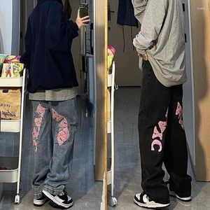 Men's Jeans Man Cowboy Pants Streetwear Trousers Hip Hop Graphic Black In Classic Original 2024 Korean Autumn Trend Cotton