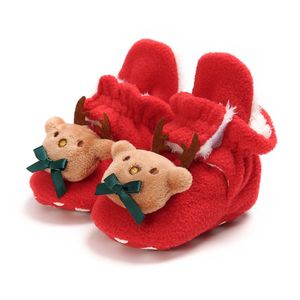 HBP Non-Brand autunno inverno caldo cartone animato in velluto di cotone scarpe da bambino pantofole natalizi morbide calze da casa per bambini scarpe da bambino