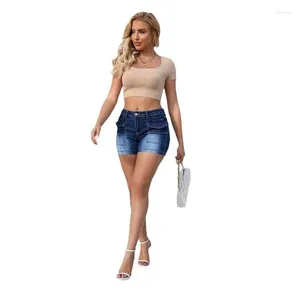 Jeans femininos cintura alta shorts tamanho grande verão denim grande xxl para mulheres calças curtas bolsos