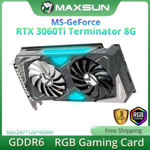 MAXSUN GEFORCE RTX 3060TI 터미네이터 8G GDDR6 그래픽 카드 Directx 12 DP*3 NVIDIA 비디오 GPU 카드 용 컴퓨터