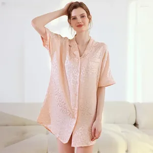 Kvinnors sömnkläder Ankomst Kvinna OEM ODM Nighty Elegant Luxury Sleep Dress for Sexy Nightdress Mulberry Silk Pyjamas