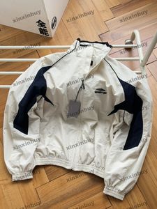 Xinxinbuy 2024メンデザイナージャケットウィンドブレイクパリパリズレター刺繍スポーツジャケット長いスリーブ女性ブラックブルーグリーンブラウンM-3xl