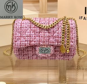 2024 Borsa a tracolla di nuova moda Borsa a tracolla singola Borsa a tracolla a catena di lana Borsa a tracolla con griglia diamantata logo di ricambio MARRY KOSS