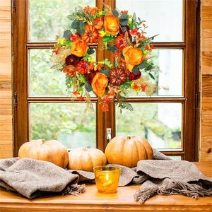 Dekorative Blumen Herbst Pfingstrose und Kranz Herbst das ganze Jahr über Kränze für die Haustür künstlich warmer Ton sanfte Blumen