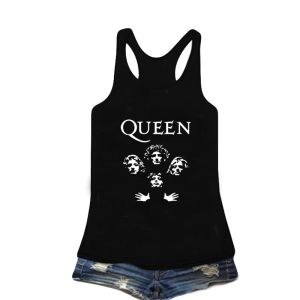 Tops Heavy Metal Queen Band Tank Top Women Women Gothic Punk in stile maniche abbigliamento da pile da corsa da pile estate abiti sexy da donna estate