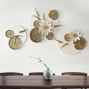 Creative 3D Stereo Fish Leaf Wall Hanging Ornament Decoration Home Sofa Background Resin Flower Crafts el Wall Mural 240327