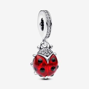 Ciondolo coccinella rossa Ciondolo Pandoras in argento sterling 925 Set di ciondoli di lusso Bracciale che fa ciondoli perline Collana di design Ciondolo Scatola originale Commercio all'ingrosso della fabbrica