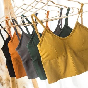 Yoga Outfit Women Adjustable Sports Padded Bra U Back Lingerie Underwear Camisole Wrapped Chest Girl Vest Eamless Push Up Tube Top