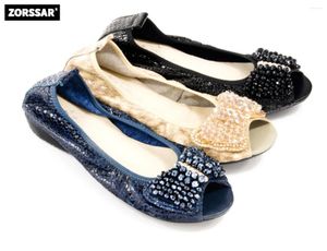 Casual Shoes Summer Women's Flat Sandals Fashion String Pearl Peep Toe äkta läderballettlägenheter Mamma Moderskap Plus Size Size