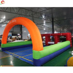 Toptan Ücretsiz Gemi Açık Mekan Aktiviteleri 7x5m Eğlenceli Derby Mahkemesi Şişirilebilir Bouncy Pony At Yarış Oyunları Satılık