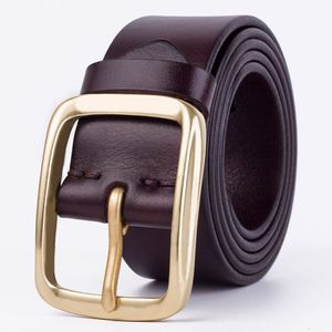 Fashion Men Belts Top leather Belts Cow leather genuine leather designer belt copper Needle buckle luxury belt black coffe color 0217A