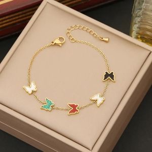 Pendant Necklaces Personality Jewelry Colorful Butterfly Necklace Fashion Stainless Steel Set INS Trendy Gift