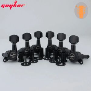 Gitarr 1 Set Guyker Black Locking Guitar Hine Heads Tuners Gear Ratio 1:18 Made In Korea