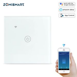 Controlla Zemismart Tuya Interruttore luce WiFi Neutro Opzionale Uno Due Tre Gang Alexa Google Home Assistant Controllo intelligente della vita