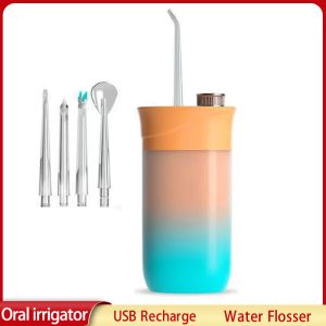 Whitening Xiaomi Youpin Oral Irrigator Portable Calculus Removal Water Flosser Whiten Waterproof Usb Rechargeable Dental Cleaner 4 Nozzles