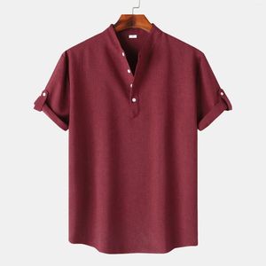 Vestido masculino camisas vinho vermelho casual gola camisa verão moda manga curta diário simples praia piscina festa roupas chemise hombre