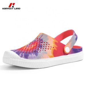 HBP Non-Brand Wholesale New Printing Pvc Garden Shoes Comfortable Women Clogs Summer Material Flat Soft WATER SHOE Womens