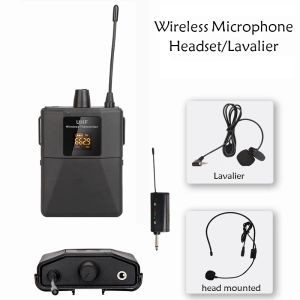 Microphones UHF Wireless Headset Microphone with Transmitter Receiver LED Digital Display Bodypack Transmitter for Teaching Live Performance